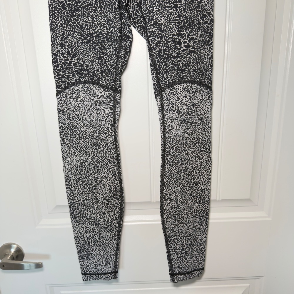 Lululemon 4 Wunder Pant High Rise Black White Polar Shift Pattern Leggings - Picture 8 of 12